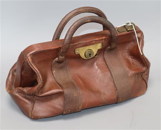 A George VI leather diplomats bag, bears Royal Cypher